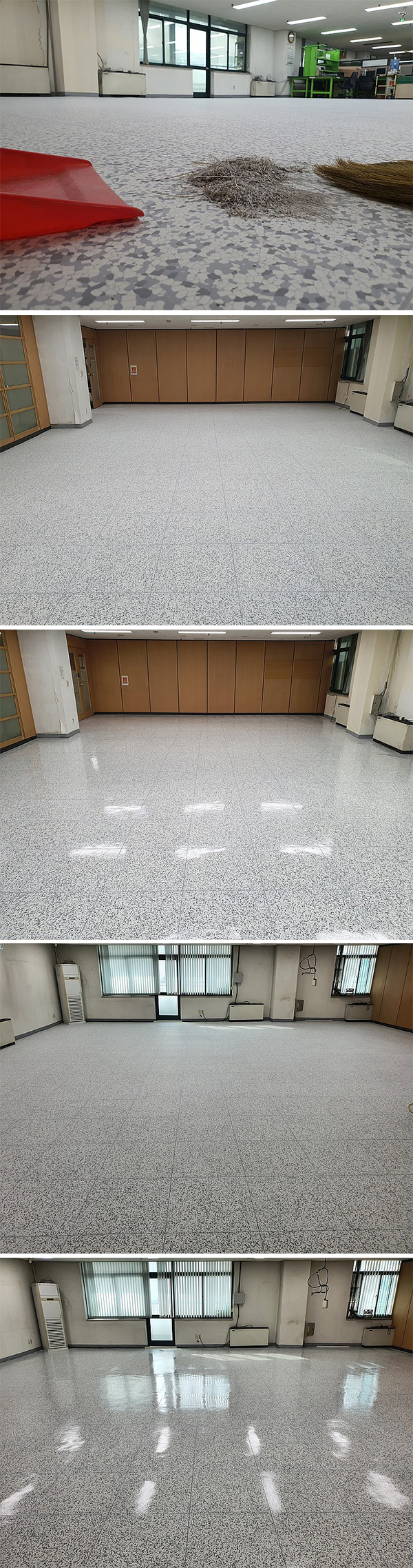 clean and wax the pvc tiles ESD floor installation