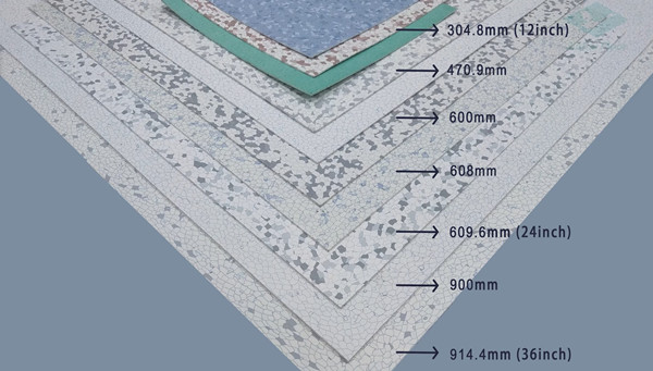 ESD vinyl tiles size